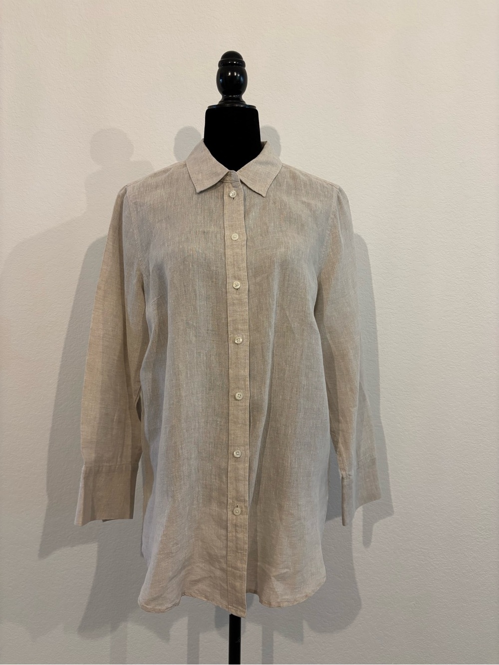 Talbot’s Light Beige Linen Button-Down Shirt